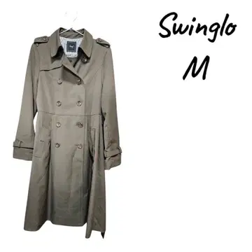 Swinglo 카키 더블 브레스트 트렌치코트 M