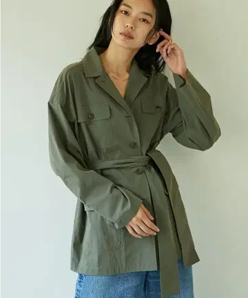 890t* 새상품급 드로잉 넘버스 사파리 자켓