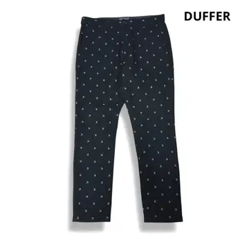 DUFFER 울 팬츠 블랙 XL 올 패턴 자수