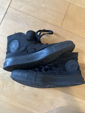 24cm 컨버스 CONVERSE 블랙 하이컷 스니커즈