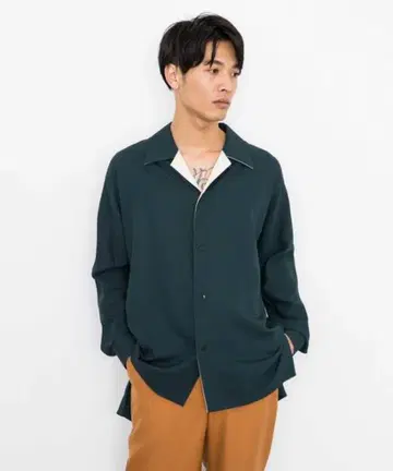ETHOSENS 에토센스 18aw 오픈 카라 셔츠 사이즈 1