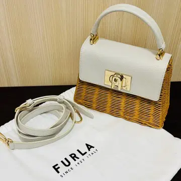 FURLA 훌라 미니 탑 핸들 라탄 백 2way 스트랩