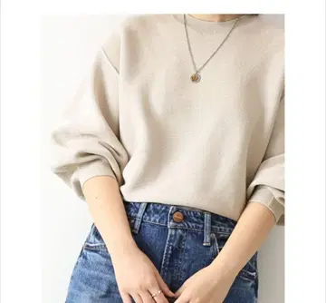 Spick&Span 스트레치 볼륨 슬리브 풀오버 베이지