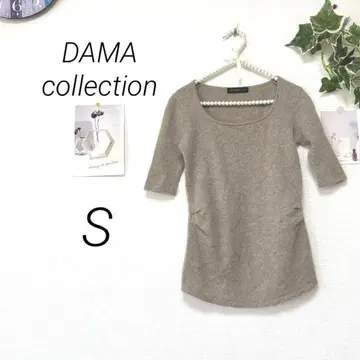 9868-1 DAMA collection 반팔 캐시미어 니트 S 무지