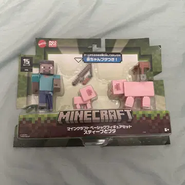 Minecraft 베이직 피규어 세트 스티브와 돼지