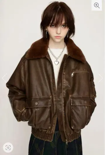 SLY VINTAGE F LEATHER S 블루종