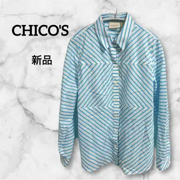 CHICO'S 노다리미 코튼 긴팔 셔츠 0
