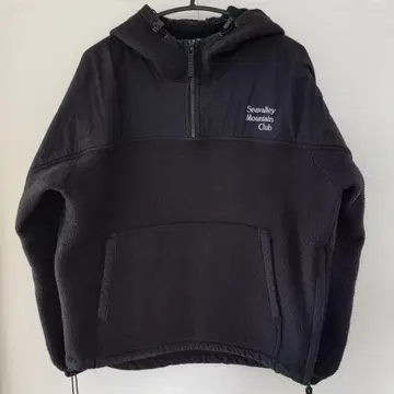 SEA 플리스 후드티 블랙 Seavalley Mountain Club