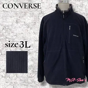 CONVERSE 안감 체크 무늬 풀 집업 플리스 자켓 3L