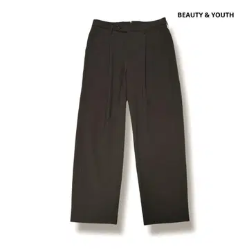 BEAUTY & YOUTH 슬랙스 턱 다크 브라운 S