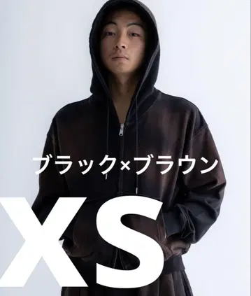 sinss 헤비 웨이트 더블 지퍼 후디 xs 블랙 브라운