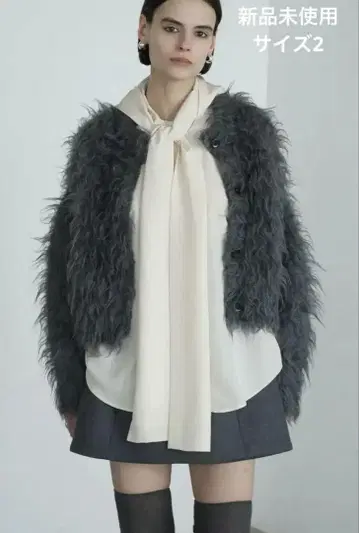 클라네 SHAGGY SHORT KNIT CARDIGAN