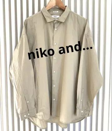 niko and - 니코앤드 베이지 긴팔 빅 셔츠 경량 소재 L