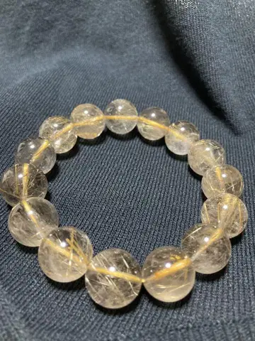 무지개 포함 개운 남녀 공용 루틸 쿼츠 팔찌 약 13mm