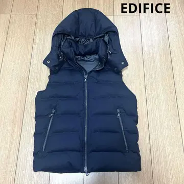 에디피스 EDIFICE 다운 베스트 네이비 사이즈 46 [ M ]