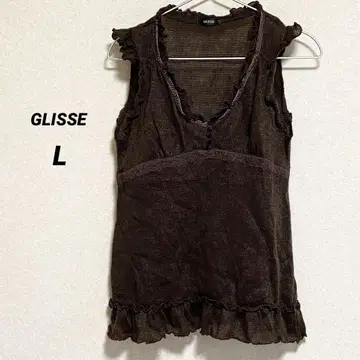 GLISSE 니트 베스트 브라운 L
