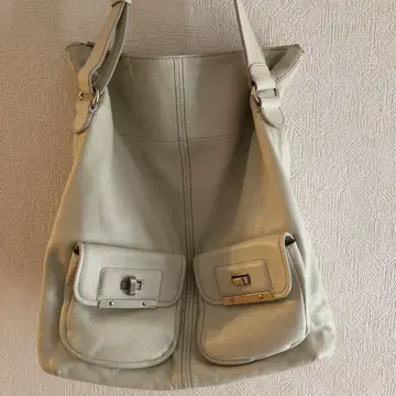 바나나리퍼블릭 아이보리 가죽 토트백