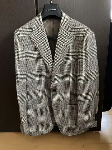 BEAMS F / 글렌체크 오버 페인 자켓