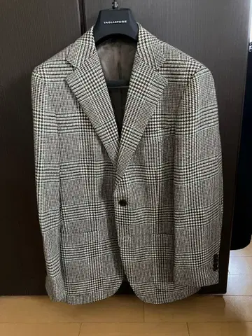 BEAMS F / 글렌체크 오버 페인 자켓