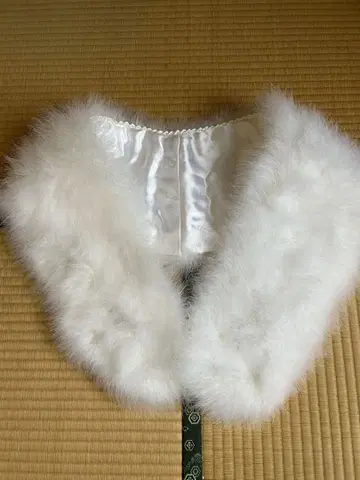Queen Feather 화이트 숄 기모노용 퍼 옷깃
