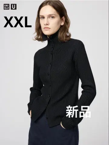 유니클로 U 메리노 블렌드 하이넥 가디건 블랙 UNIQLO U