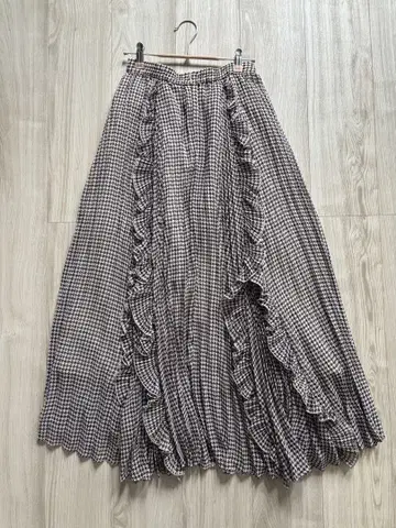[snidel] 시어 볼륨 플리츠 스커트 CHECK size 1