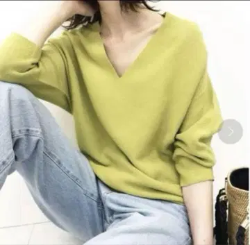IENA 코튼 스트레치 코쿤 V넥 소매 풀오버 15,400엔