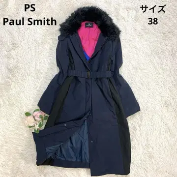 [새상품급] 폴스미스 다운 코트 멀티 컬러 퍼 벨트 38