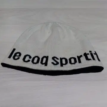 le coq sportif 니트 모자 화이트 네이비