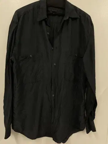 PERRY ELLIS 블랙 실크 셔츠 M