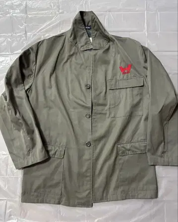 빈티지 HONDA 워크 자켓 카키색 와펜 포함