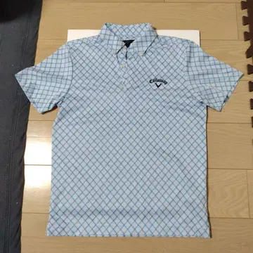 Callaway 골프용 남성용 피케 셔츠 체크 무늬 M