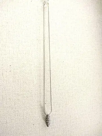 SILVER 큐빅 지르코니아 목걸이 타원형