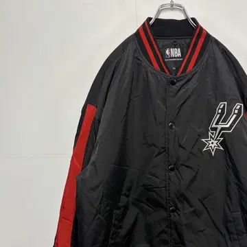 NBA 나일론 스타디움 자켓 자수 로고 농구 빅 로고 구제 의류