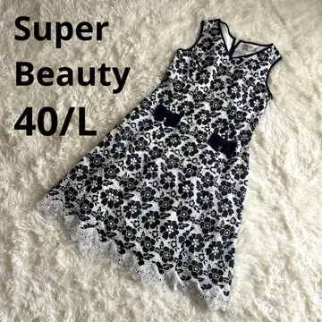 [ 새상품급 ] 슈퍼 뷰티, 레이스 원피스, 네이비, 40/L H