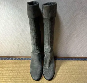 fed international 그레이 스웨이드 롱 부츠 23.5cm