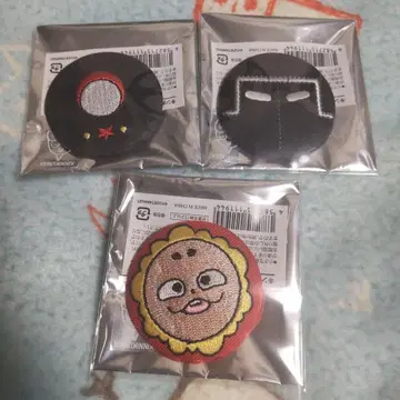 근육맨 페이스 자수 캔뱃지 3개 세트