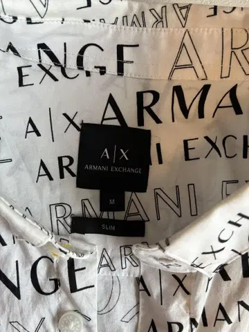 Armani Exchange 로고 프린트 셔츠 사이즈 M
