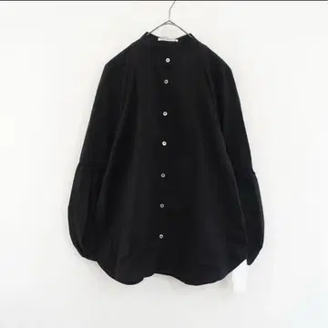블랙 스탠드 칼라 셔츠
