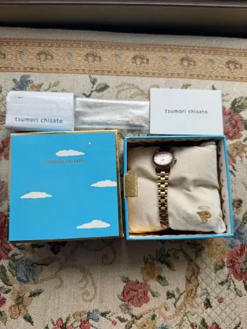 여성용 손목시계 츠모리치사토 고양이 캣 핑크 골드