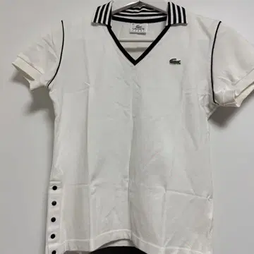 [ 레어 ] Lacoste 라코스테 화이트 피케 셔츠 반팔 스트라이프