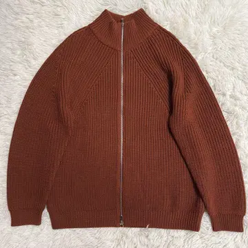 BATONER 니트 시그니처 스웨터 지퍼 드라이버스 니트