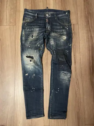 DSQUARED2 데님 48 청바지 데미지 크러쉬 크