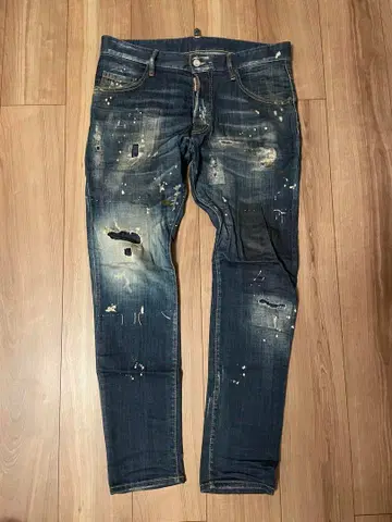 DSQUARED2 데님 48 청바지 데미지 크러쉬 크
