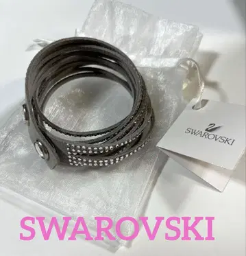 [ 미사용 ] 새상품급 SWAROVSKI 스톤 장식 팔찌 그레이