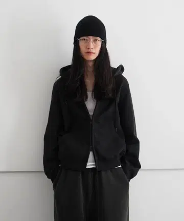 KAIKO 더블 집업 파카 '블랙'