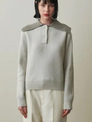 steven alan 그레이 리브 스웨터
