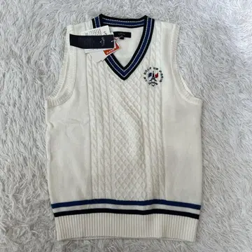 새상품 캘러웨이 니트 베스트 L 화이트 라인