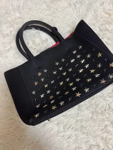 TRE STAR 블랙 토트백 별 모양 스터드