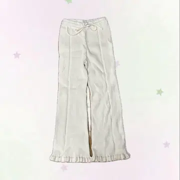 SANSeLF 볼륨 프릴 리브 팬츠
